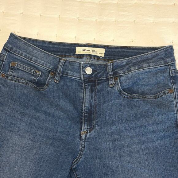 Gap 1969 Curvy Perfect Boot Jeans Women's 31R | Blue | Mid-Rise Raw Hem | EUC - Picture 3 of 9